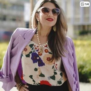 NWT Cabi S Victoria Cami Floral Print Top